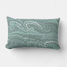 Cojín Lumbar Patrón de mármol de remolinos azules de acero abst