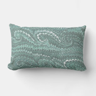 Cojín Lumbar Patrón de mármol de remolinos azules de acero abst