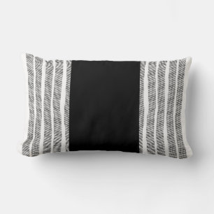Cojín Lumbar patrón de moda moderno rayas blancas negras