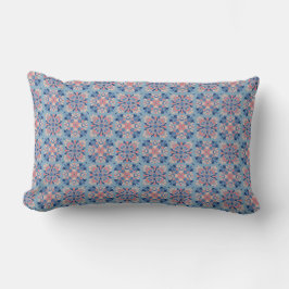 Cojín Lumbar Patrón de mosaico azul polvoriento