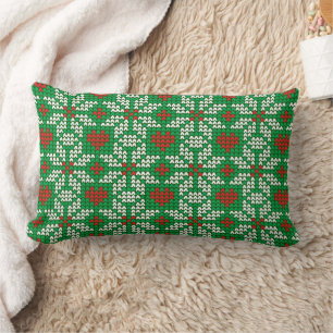 Cojín Lumbar Patrón de Navidad tejido