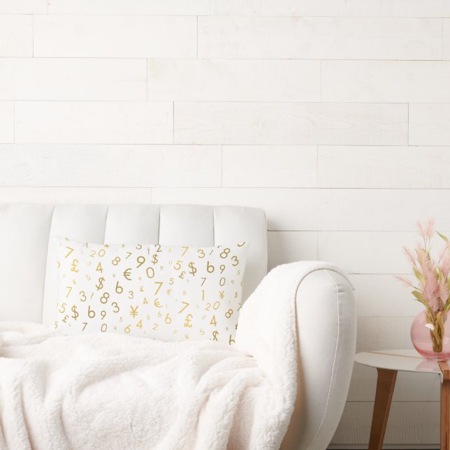 Cojín Lumbar Patrón de números de lujo y símbolos de moneda (Sofá)