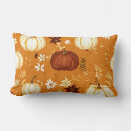 Cojín Lumbar Patrón de otoño y otoño de la calabaza marrón