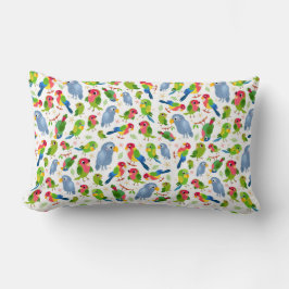 Cojín Lumbar Patrón de pájaros de época, patrón de paracaídas c