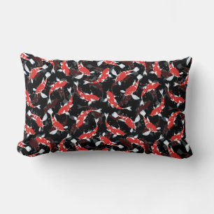 Cojín Lumbar Patrón de peces de Koi Rojo