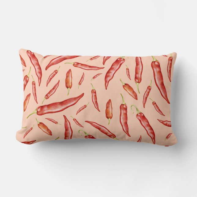 Cojín Lumbar Patrón de Pepper Chili (Anverso)