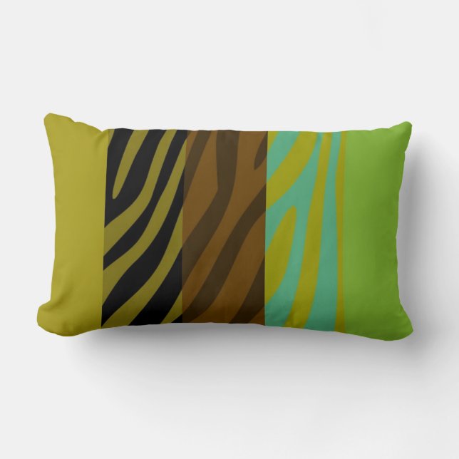 Cojín Lumbar Patrón de piel de impresión de cebra retro 5 (Anverso)