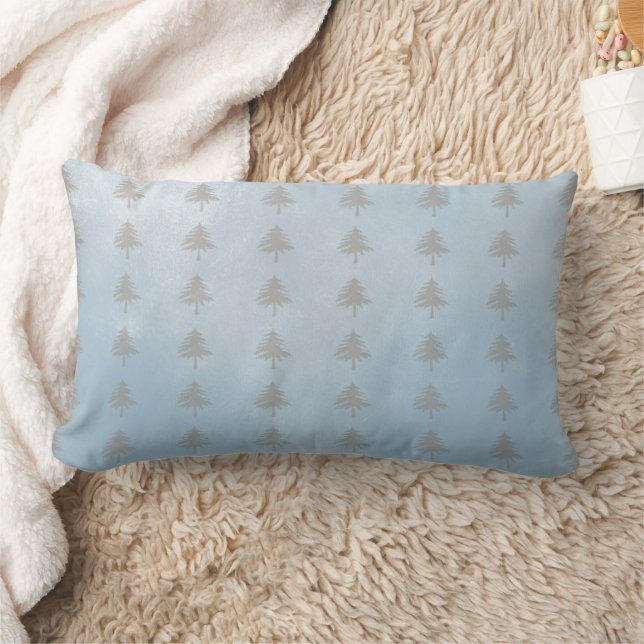 Cojín Lumbar Patrón de Pinos Estampados Azul claro (Manta)