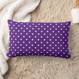 Cojín Lumbar Patrón de puntos de polka morado oscuro