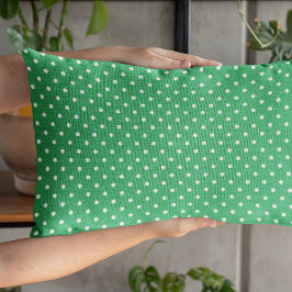 Cojín Lumbar Patrón de puntos de polka verde lindo