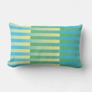 Cojín Lumbar Patrón de rayas azul amarillo verde