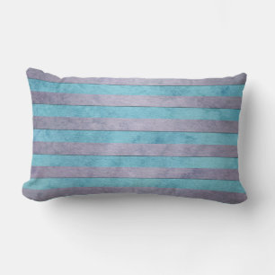 Cojín Lumbar Patrón de rayas de lavanda y azul teal pastel