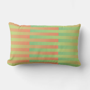 Cojín Lumbar Patrón de rayas naranja verde