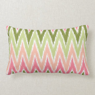 Cojín Lumbar Patrón de rayas Zig Zag Chevron Zig Green Ikat Pi