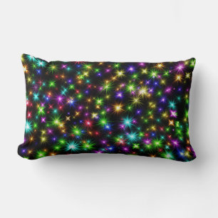 Cojín Lumbar Patrón de rayos de estrella de Navidad multicolor