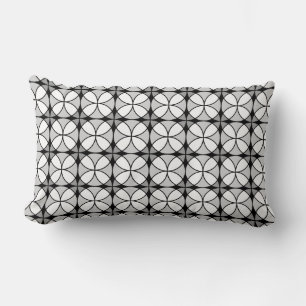 Cojín Lumbar Patrón de Shippo blanco y negro con clase