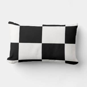 Cojín Lumbar patrón de tablero de fichas en blanco y negro