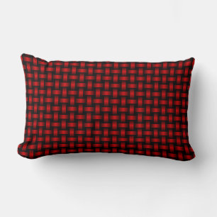 Cojín Lumbar Patrón de Tejido Rojo Negro