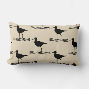 Cojín Lumbar patrón de temática de CRANE BIRD náutico divertido