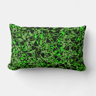 Cojín Lumbar Patrón de triángulo negro verde