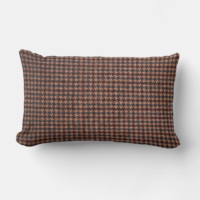 Cojín Lumbar Patrón de tweed marrón (Anverso)