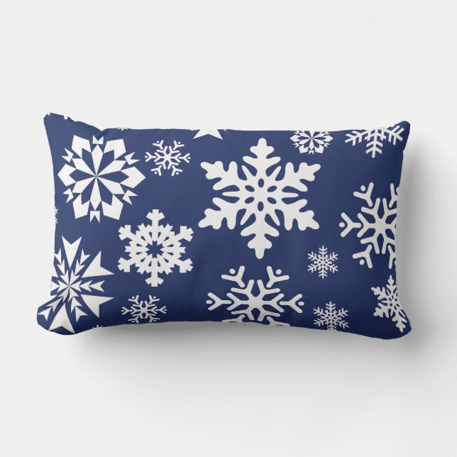 Cojín Lumbar Patrón de vacaciones de Navidades de invierno con  (Anverso)