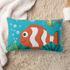 Cojín Lumbar Patrón de vida marina con peces cangrejo algas mar