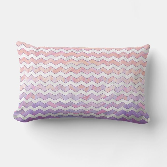 Cojín Lumbar Patrón de Zig Zag Rosa Claro (Anverso)