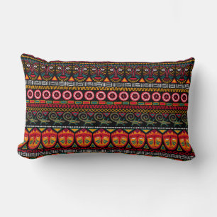Cojín Lumbar Patrón decorativo sobre un fondo negro en África