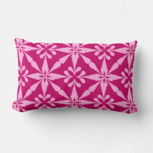 Cojín Lumbar Patrón Estrella Ikat - Rosa Fuchsia