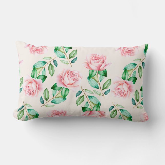 Cojín Lumbar Patrón floral (Anverso)