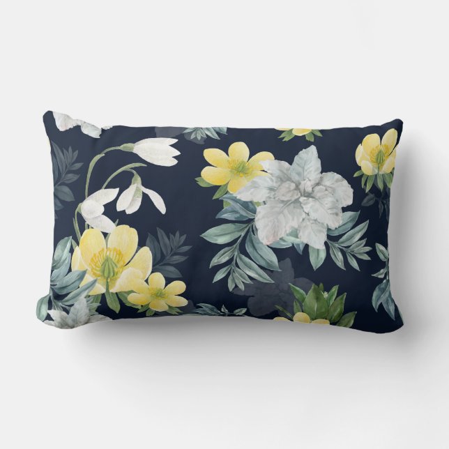 Cojín Lumbar Patrón floral (Anverso)