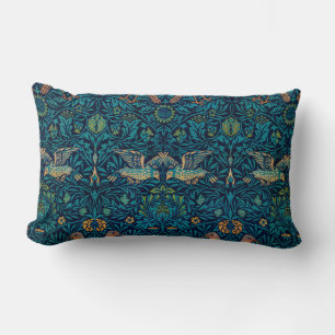 Cojín Lumbar Patrón floral Art Nouveau de las aves de William M
