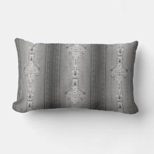 Cojín Lumbar Patrón floral barroco con borde gris