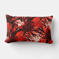 Patrón floral de abstracto artístico rojo negro y 