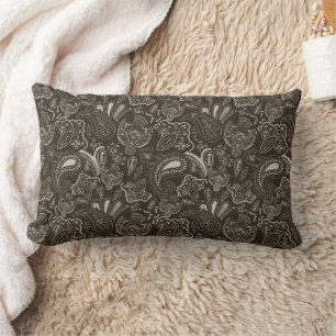 Cojín Lumbar Patrón floral de paisley étnico vintage retro