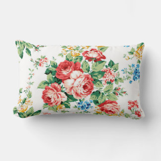 Cojín Lumbar Patrón floral elegante con elemento de diseño Rosa