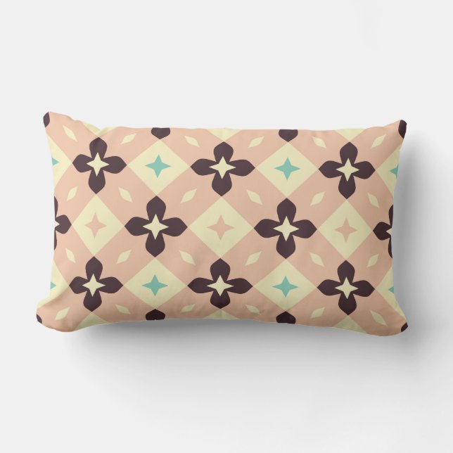 Cojín Lumbar Patrón floral geométrico continuo (Anverso)