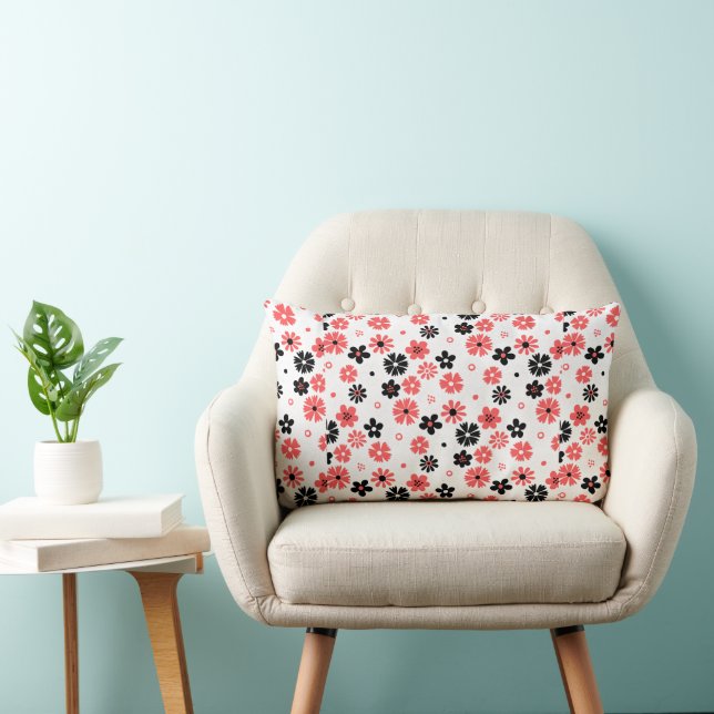 Cojín Lumbar Patrón floral monograma moderno (Silla)