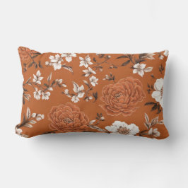 Cojín Lumbar Patrón floral Naranja quemado
