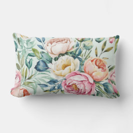 Cojín Lumbar Patrón floral pastel sin costuras