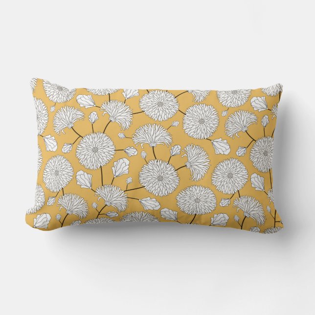 Cojín Lumbar Patrón floral sin foco. imprimir con flores. Texti (Anverso)
