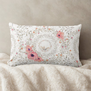 Cojín Lumbar patrón floral vintage elegante antiguo