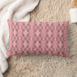 Cojín Lumbar Patrón geométrico coral rombos retro