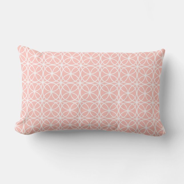 Cojín Lumbar Patrón geométrico del círculo rosado de moda Paste (Anverso)