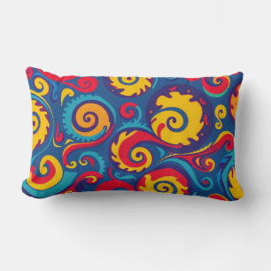 Cojín Lumbar Patrón geométrico psicodélico colorido