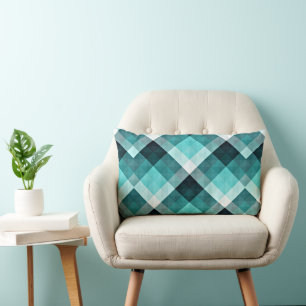 Cojín Lumbar Patrón geométrico turquesa