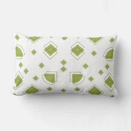 Cojín Lumbar Patrón geométrico verde esmeralda minimalista