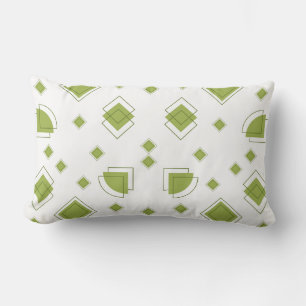 Cojín Lumbar Patrón geométrico verde esmeralda minimalista