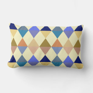 Cojín Lumbar Patrón Harlequin / diamante - Crema y azul